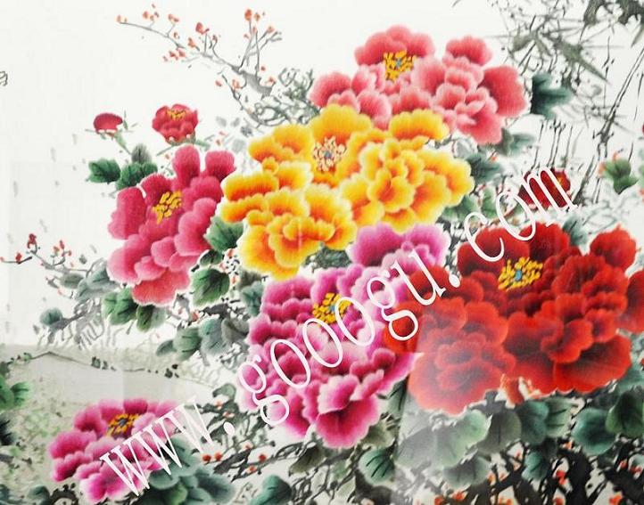 精品牡丹花、繡工精細